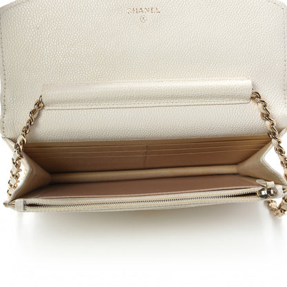 Chanel Grained Calfskin Quilted Cuba Wallet On Chain WOC White 6 of 13