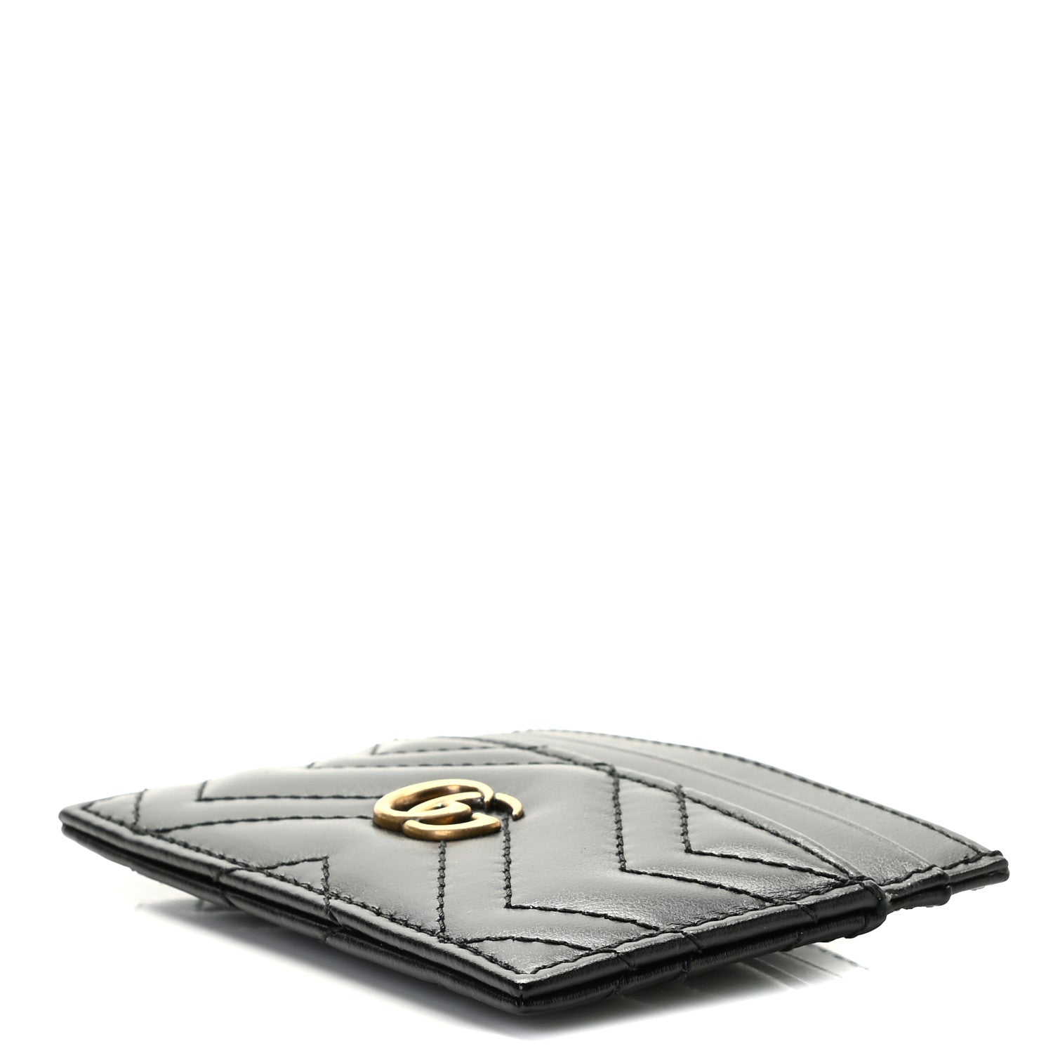 Gucci Calfskin Matelasse GG Marmont Card Holder Black 6 of 8