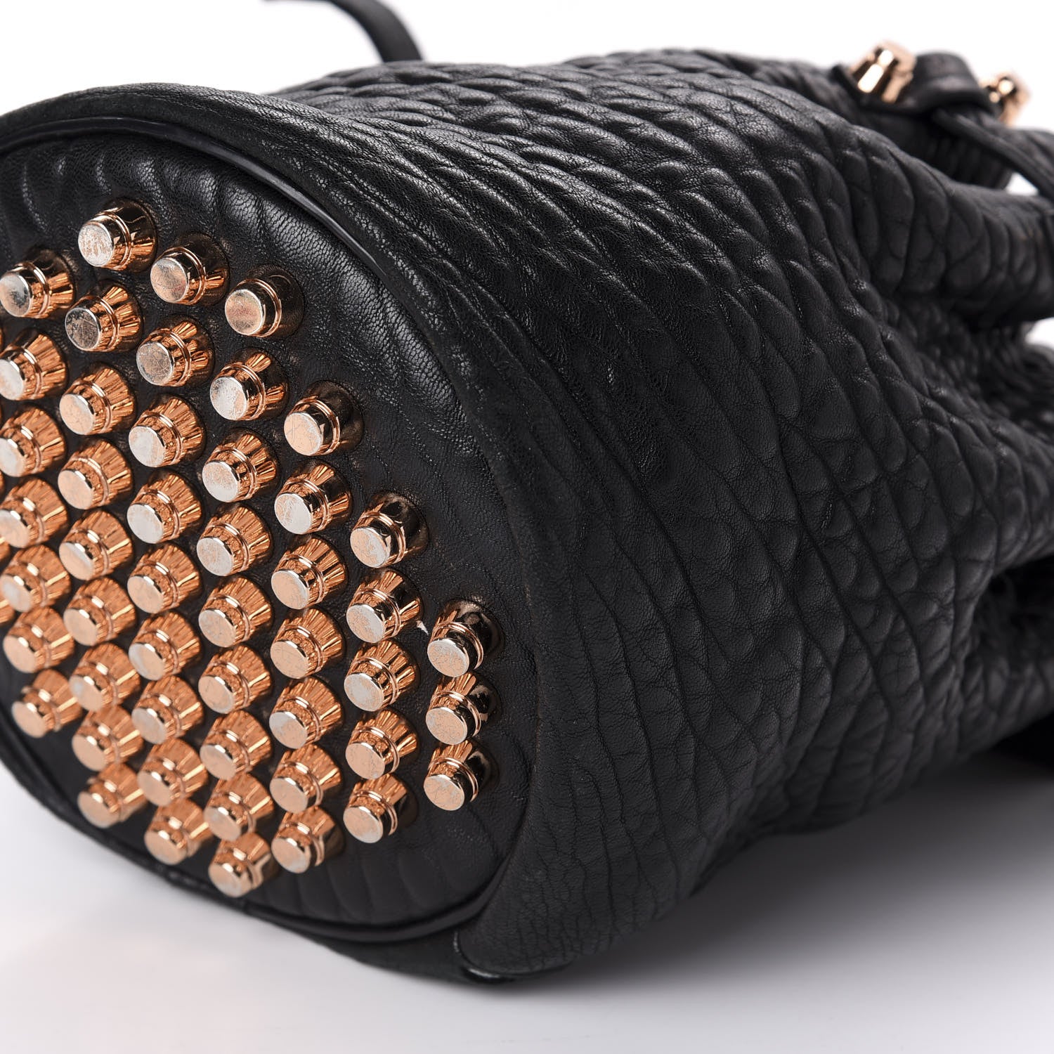 Alexander Wang Pebbled Lambskin Diego Bucket Black Rose Gold Hardware 8 of 10