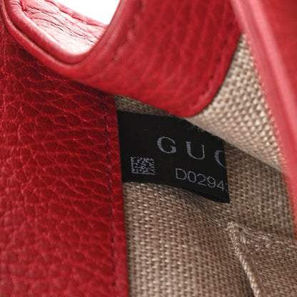 Gucci Dollar Calfskin Small Interlocking G Shoulder Bag Red 8 of 13