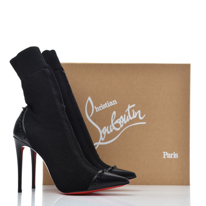Christian Louboutin Shiny Nappa Maille Tricot Dovi Dova 100 Ankle Boots 36.5 Black 10 of 10