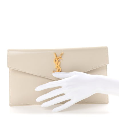 Saint Laurent Smooth Shiny Calfskin Uptown Pouch Crema Soft 2 of 7
