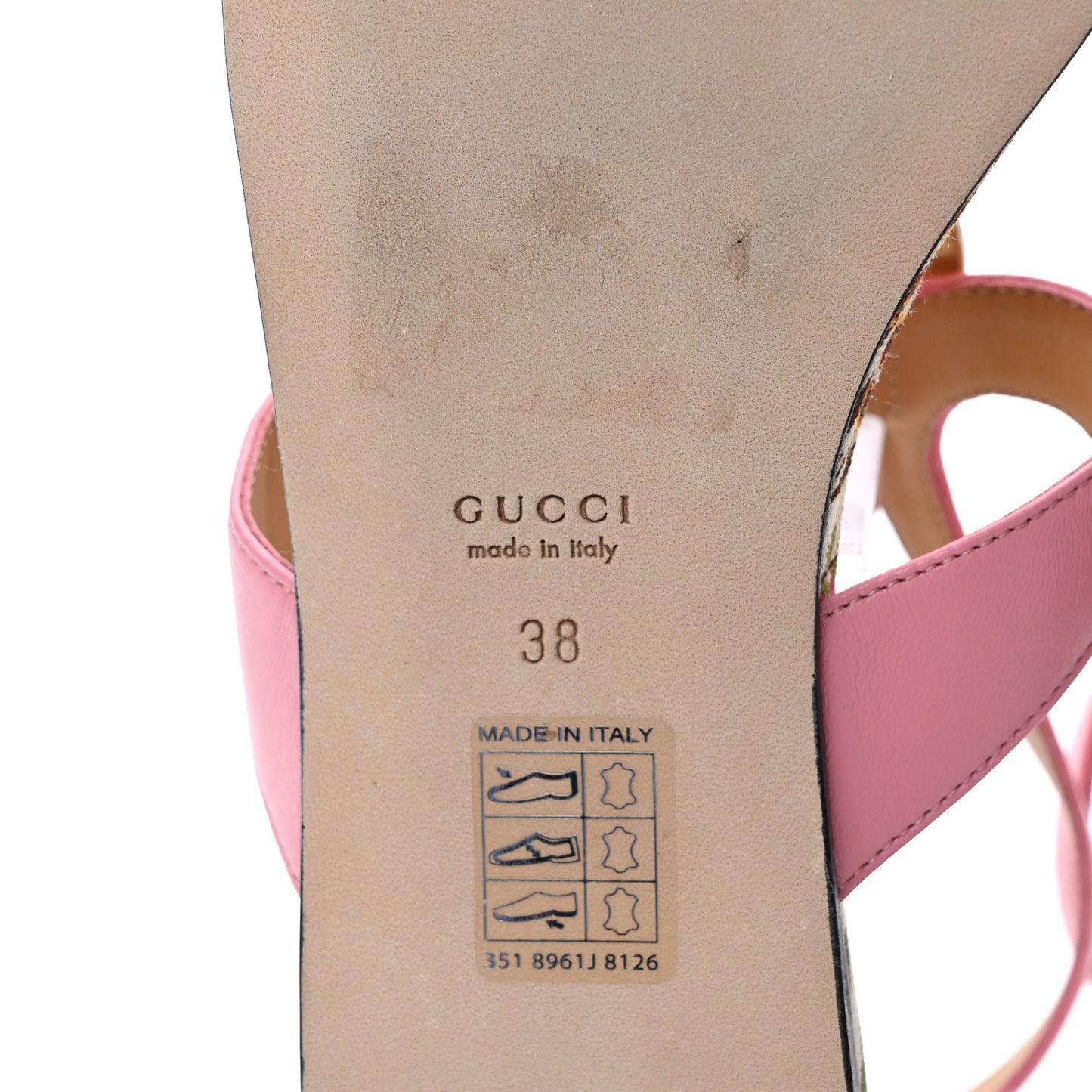 Calfskin Double G Thong Flat Sandals 38 Butterfly Pink