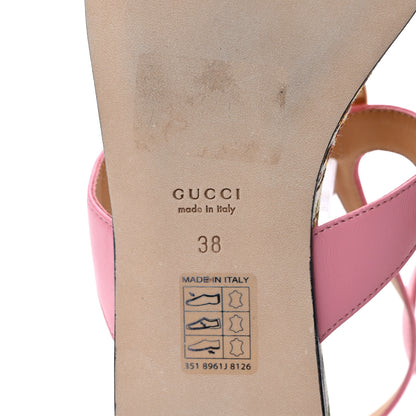 Gucci Calfskin Double G Thong Flat Sandals 38 Butterfly Pink 6 of 7