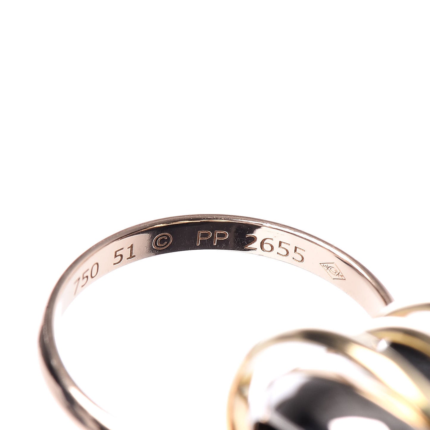 18K Pink Yellow White Gold Diamond Trinity 6 Band Ring 51 5.75