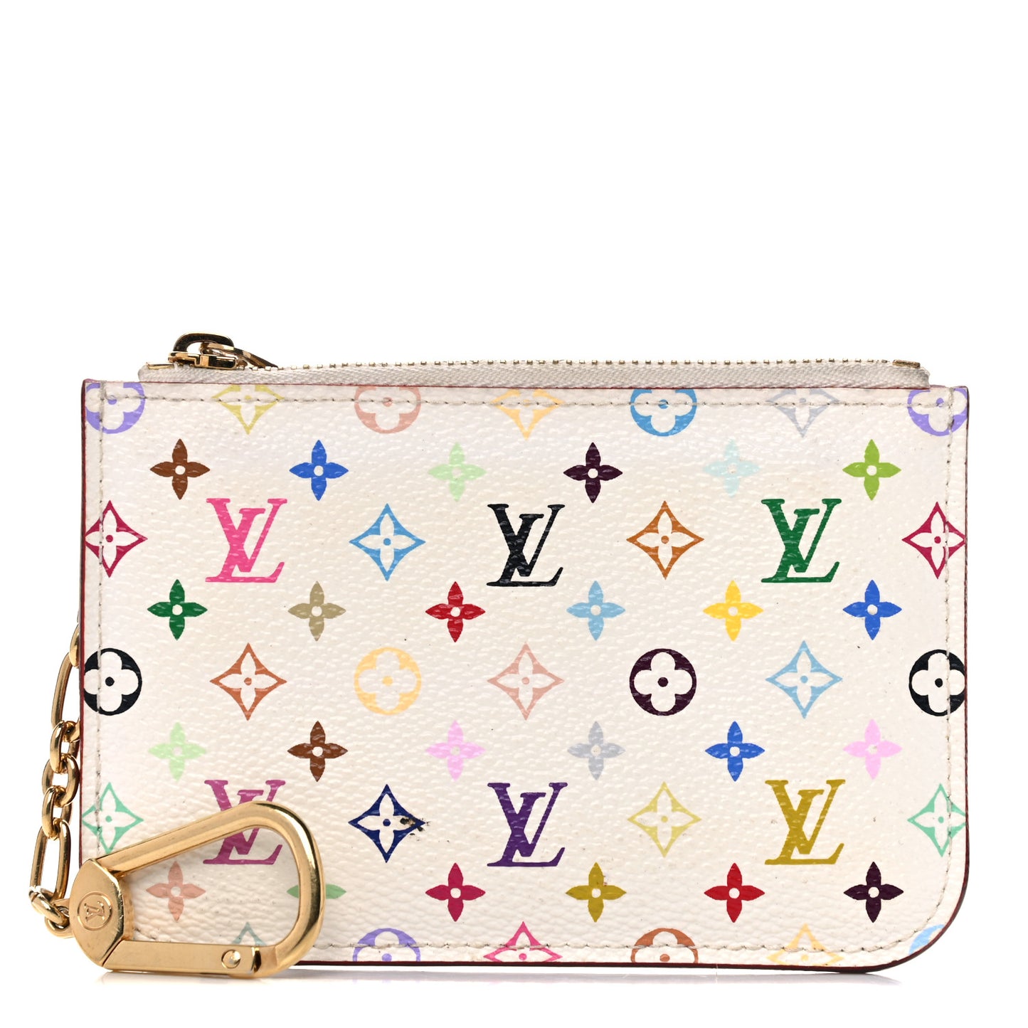 Monogram Multicolor Key Pouch White Litchi