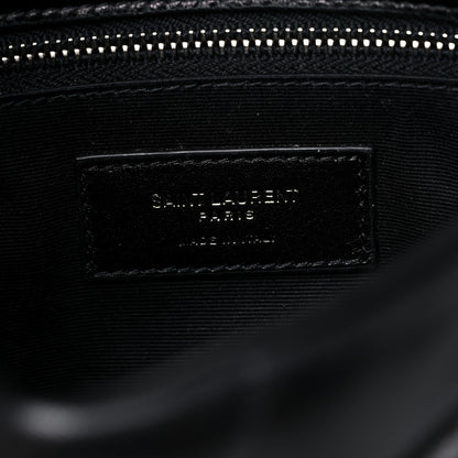 Saint Laurent Lambskin Quilted Toy Loulou Puffer Monogram Chain Satchel Black 7 of 12