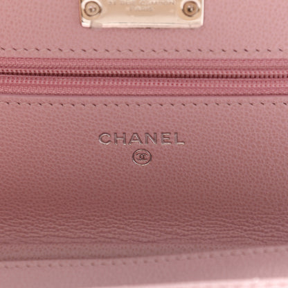Chanel Grained Calfskin Quilted CC Box Wallet On Chain WOC Light Pink 6 of 11