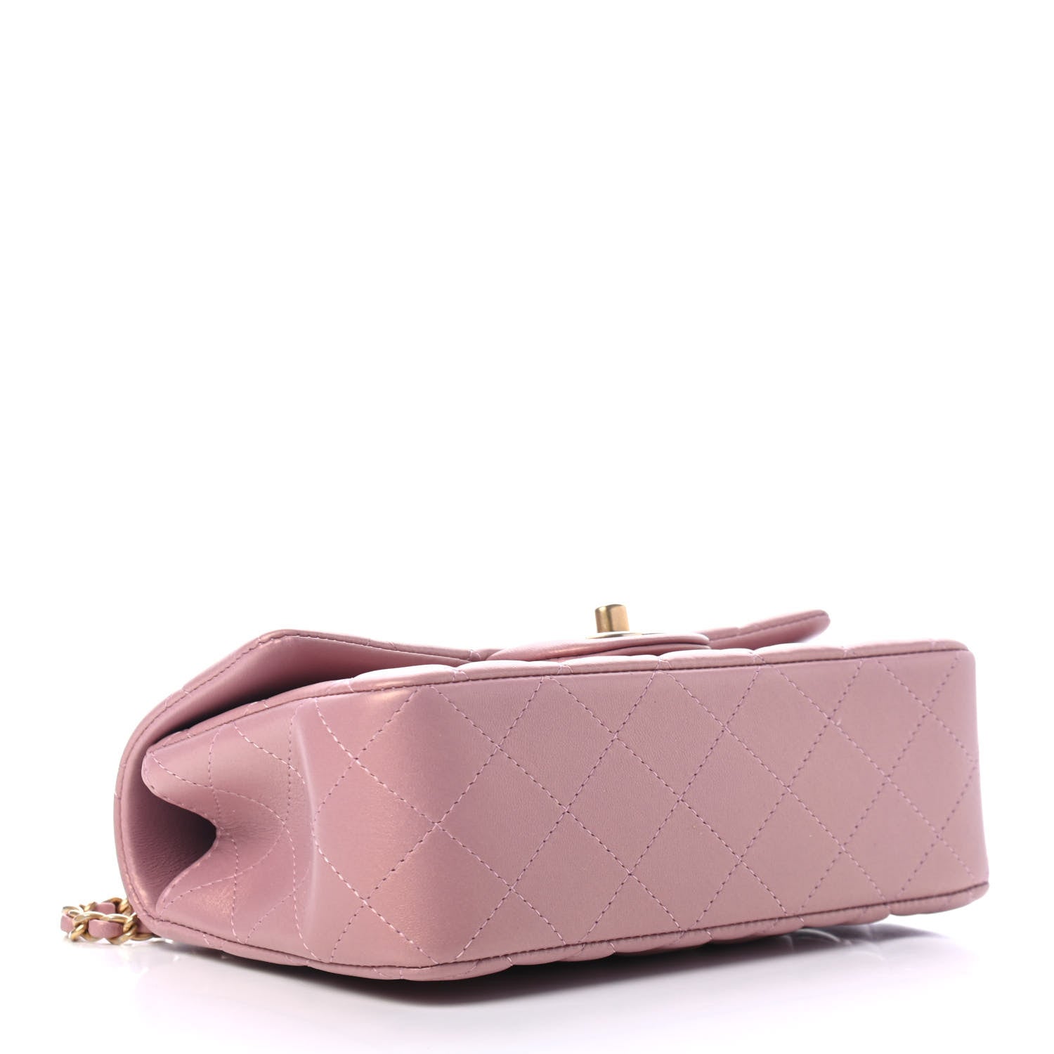 Chanel Iridescent Lambskin Quilted Mini Top Handle Rectangular Flap Pink 3 of 5