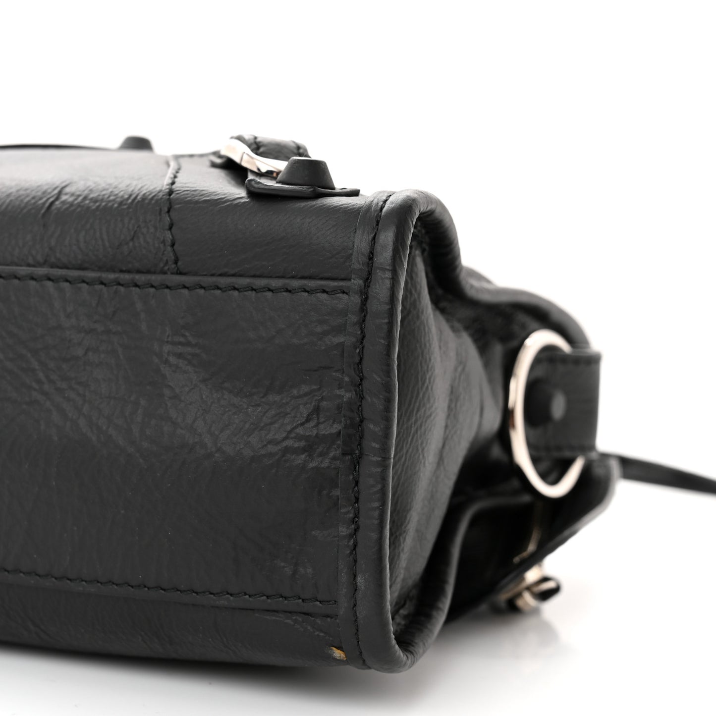 Matte Goatskin Rubber Covered Classic Hardware Mini City Black