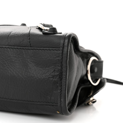 Balenciaga Matte Goatskin Rubber Covered Classic Hardware Mini City Black 10 of 11