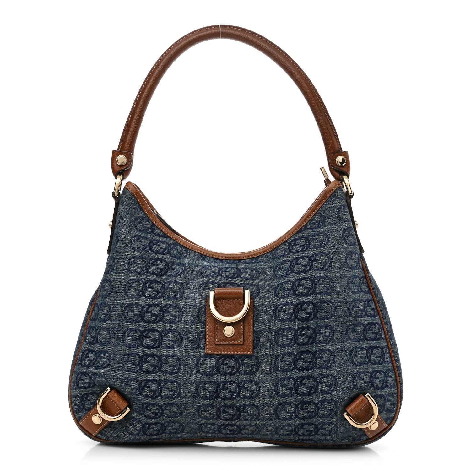 Gucci Denim GG Medium Abbey Ring Hobo Blue 1 of 11
