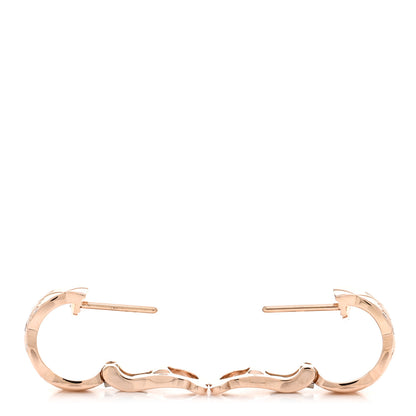Chanel 18K Beige Gold Diamond Coco Crush Hoop Earrings 3 of 5