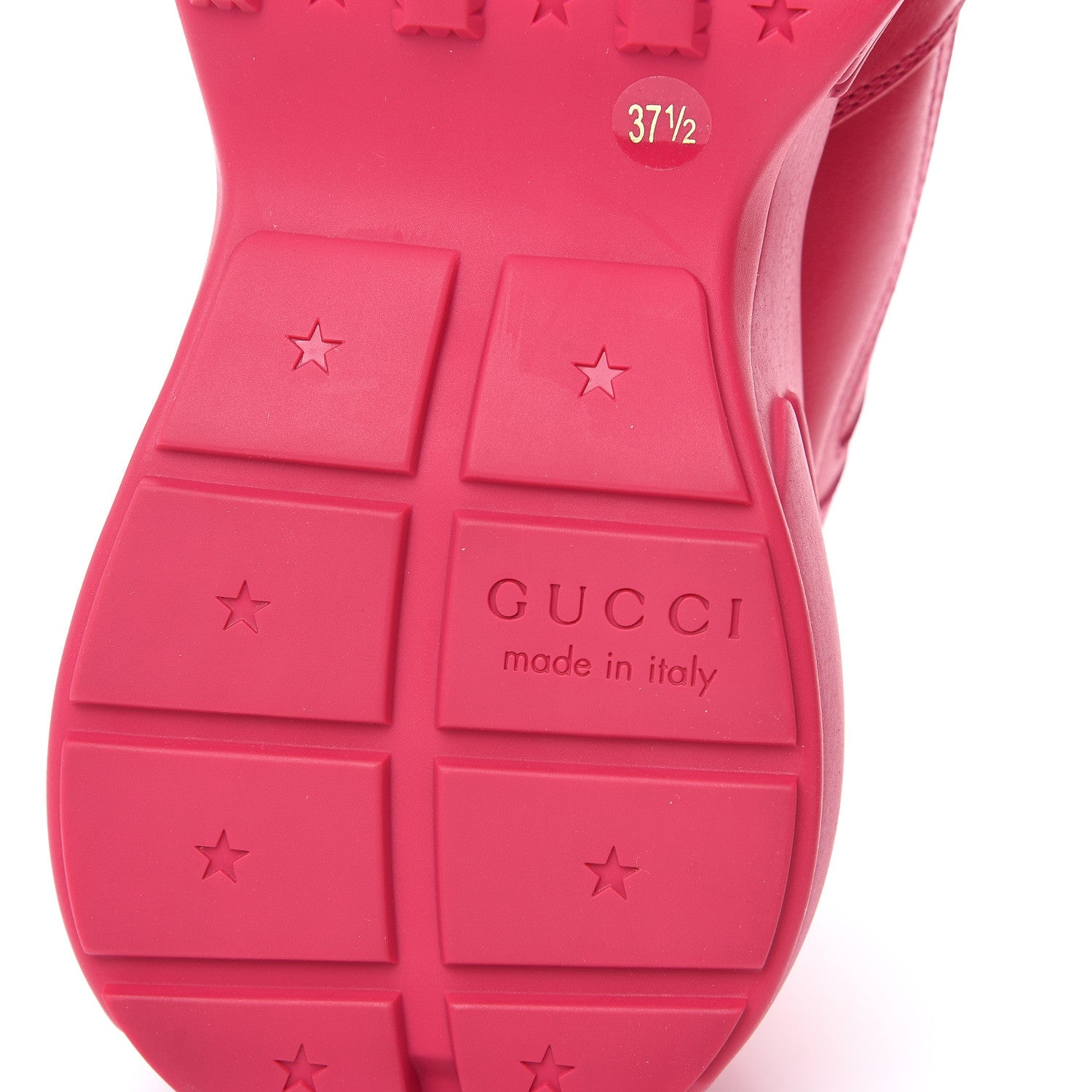 Gucci Calfskin Logo Womens Rhyton Sneakers 37.5 Box Pink 6 of 9