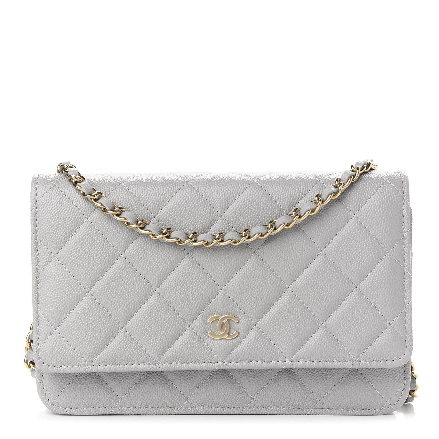 Chanel Caviar Quilted Wallet On Chain WOC Grey 1 of 10