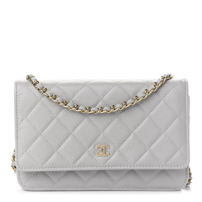 Chanel Caviar Quilted Wallet On Chain WOC Grey 1 of 10