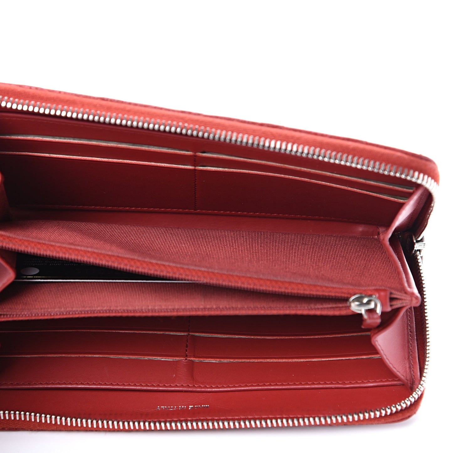 Caviar Quilted Large Gusset Zip Around Wallet Red