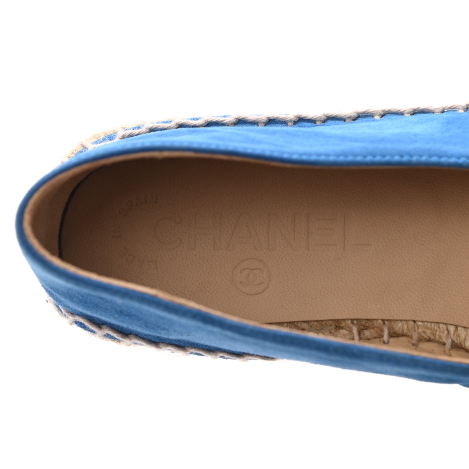 Chanel Kid Suede CC Espadrilles 35 Blue 16 of 16