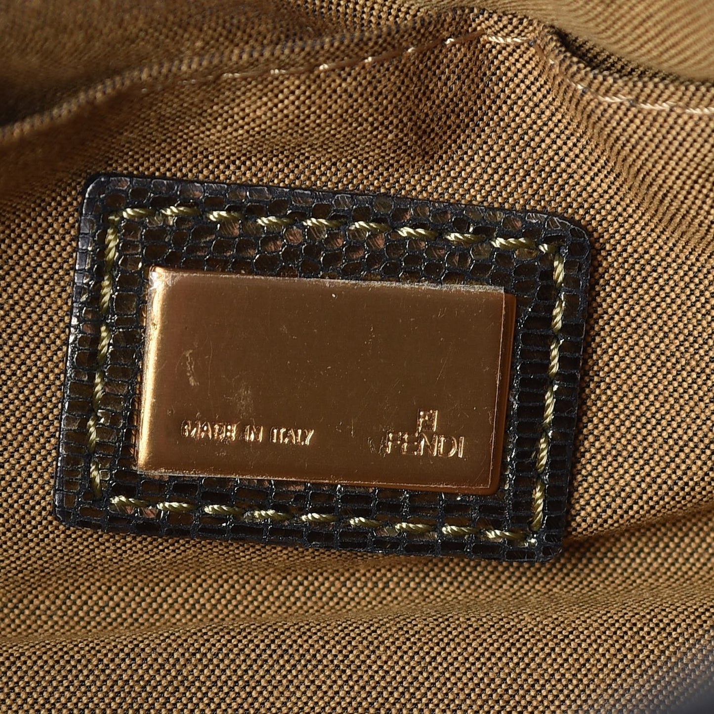 Zucca Calfskin Lizard Embossed Small Chef Shoulder Bag Tobacco