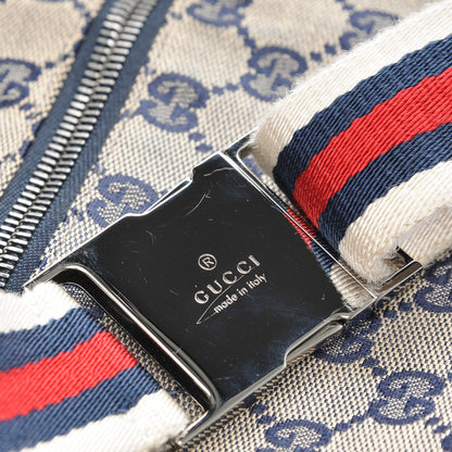 Gucci GG Monogram Web Double Pocket Belt Bag Navy 8 of 10