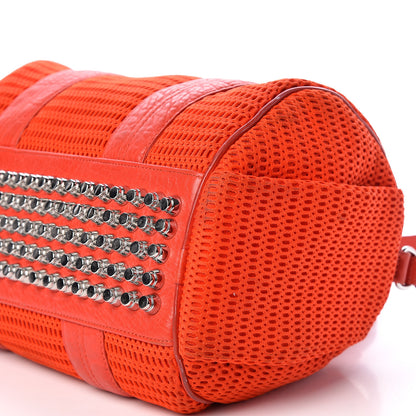 Alexander Wang Pebbled Lambskin Woven Rocco Red Silver Hardware 8 of 11
