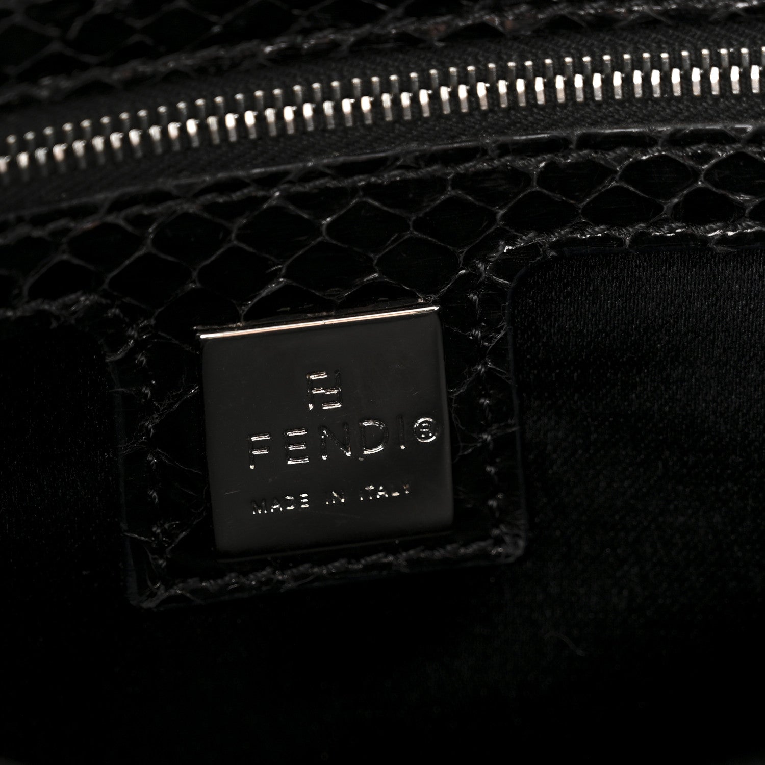 Fendi Snakeskin Baguette Black 6 of 12