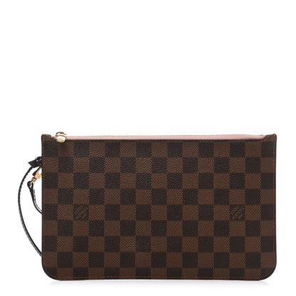 Louis Vuitton Damier Ebene Neverfull MM GM Pochette Rose Ballerine 1 of 10