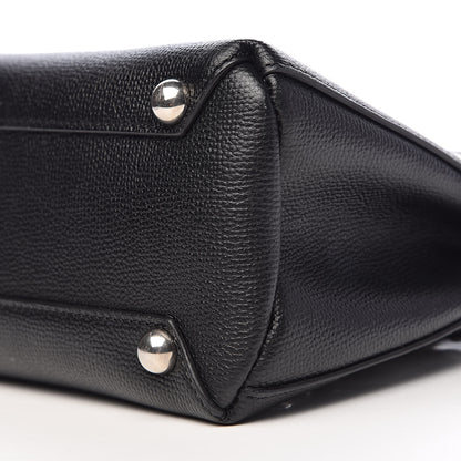 Burberry Grainy Calfskin House Check Grommet Baby Banner Tote Black 11 of 13