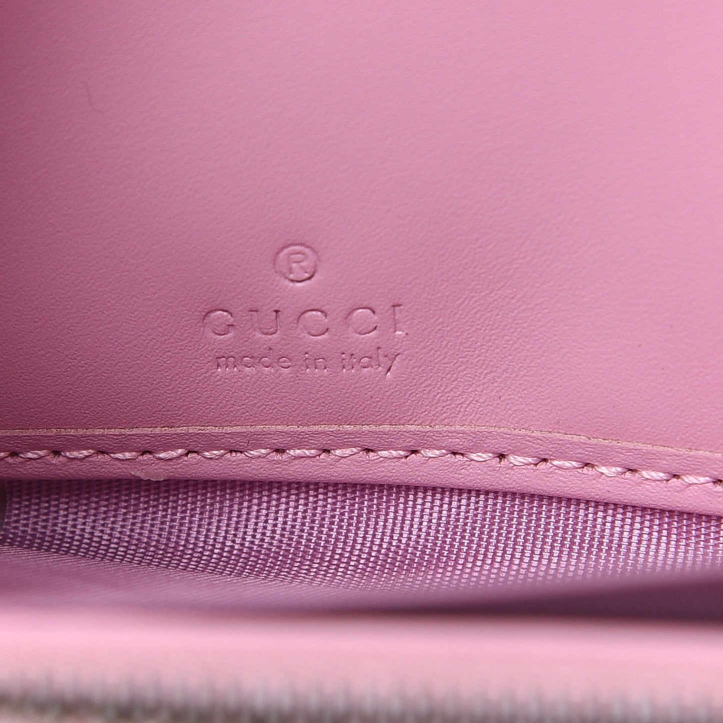 GG Supreme Monogram Strawberry Zip Around Wallet Light Pink