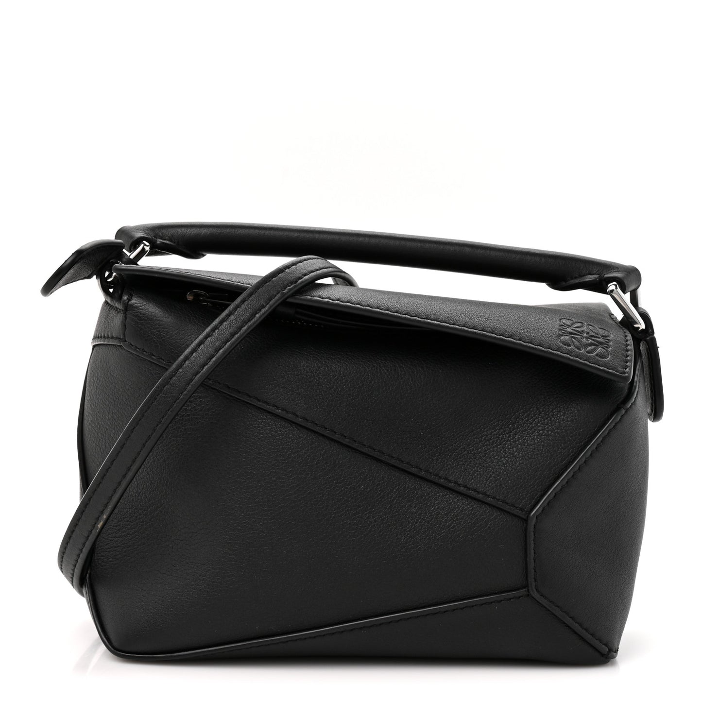Calfskin Mini Puzzle Bag Black
