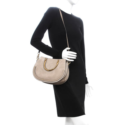 Chloe Calfskin Suede Medium Pixie Shoulder Bag Motty Grey 2 of 7