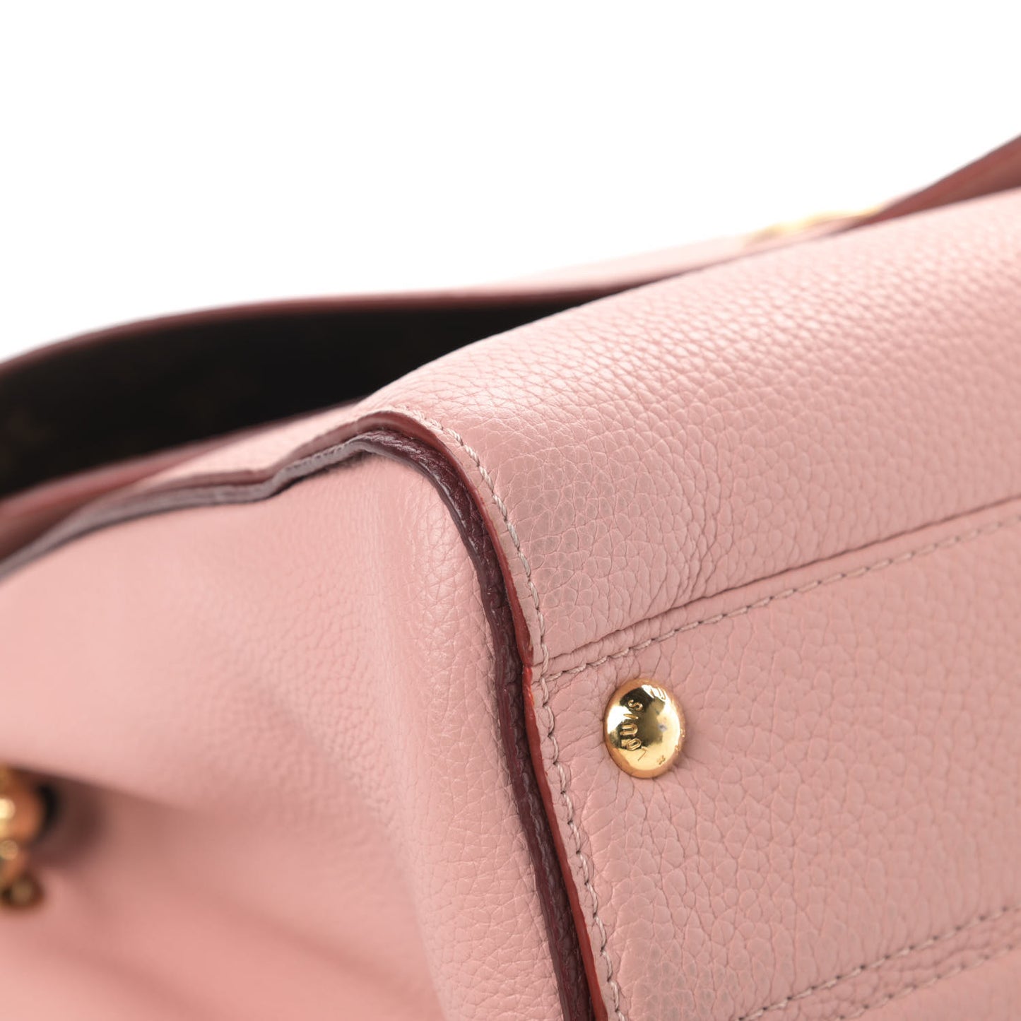 Grained Calfskin Monogram Double V Rose Poudre