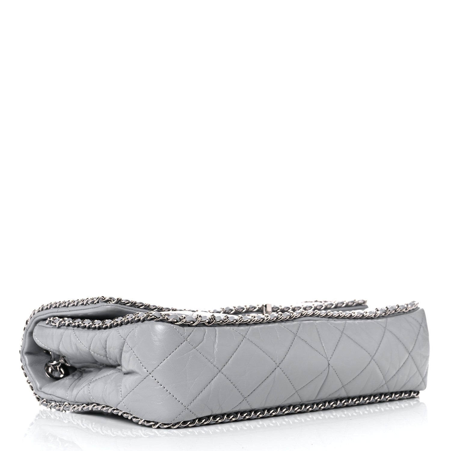 Chanel Crumpled Calfskin Large Chain All Over Flap Grey 4 of 10
