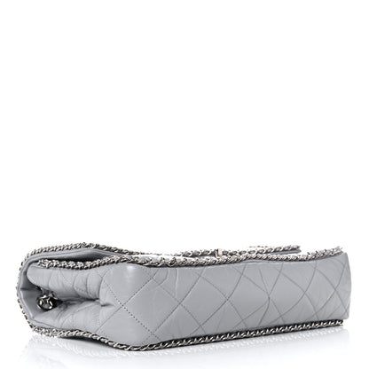 Chanel Crumpled Calfskin Large Chain All Over Flap Grey 4 of 10