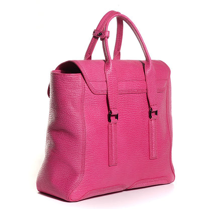 3.1 Phillip Lim 3.1 Textured Calfskin Large Pashli Satchel Bright Fuchsia 3 of 11