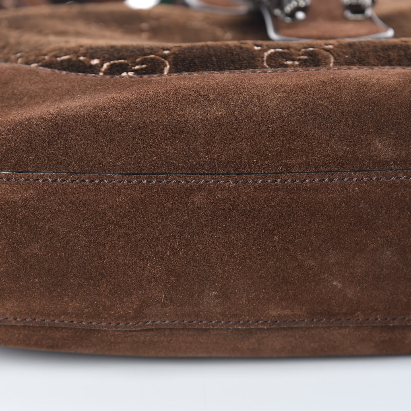 Velvet GG Monogram Web Medium Dionysus Hobo Brown