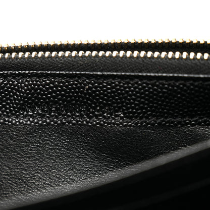 Saint Laurent Grain De Poudre Matelasse Chevron Monogram Flap Wallet Black 7 of 8