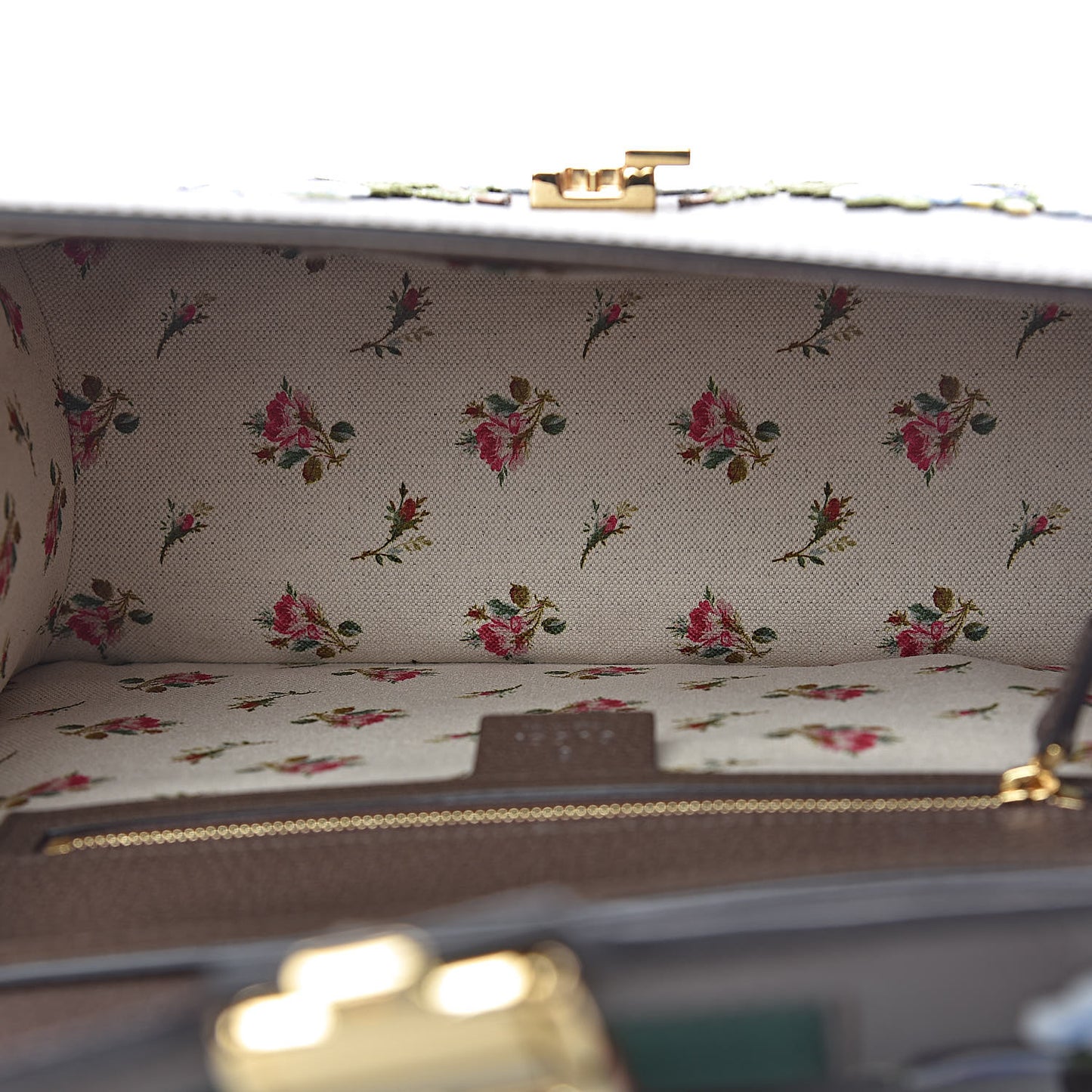 Calfskin Embroidered Medium Sylvie Top Handle Bag New Acero Multicolor