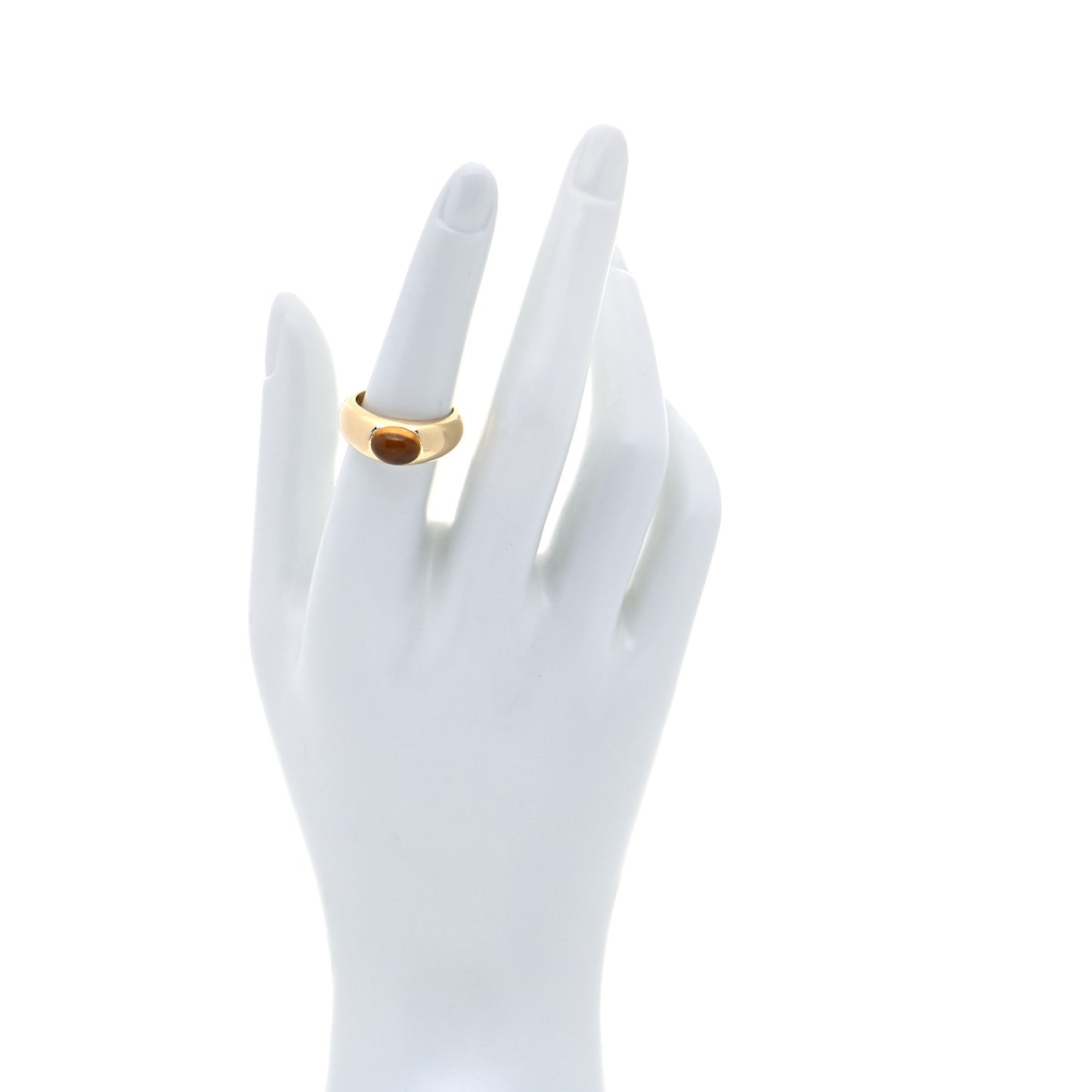 18K Yellow Gold Citrine Cabochon Ring 53 6.25