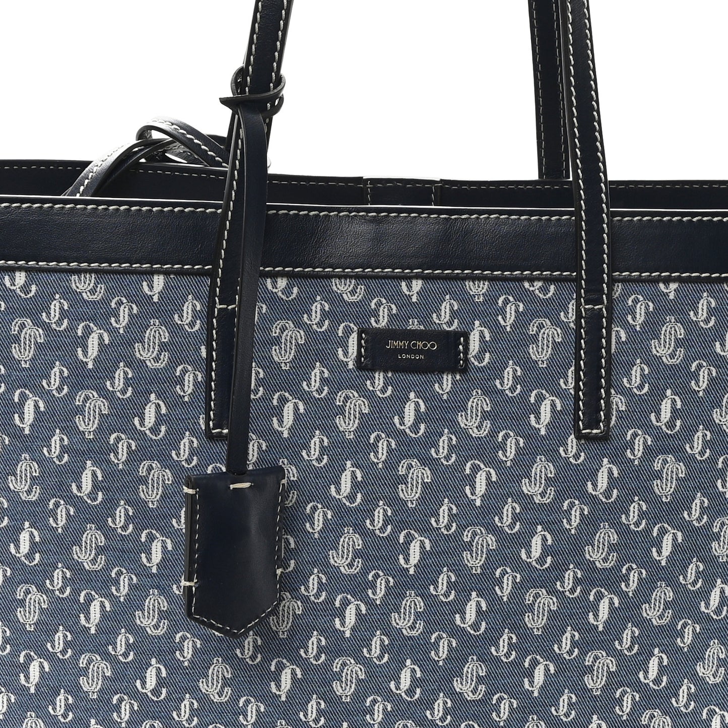 Denim Calfskin JC Monogram Nine2Five East West Tote Denim