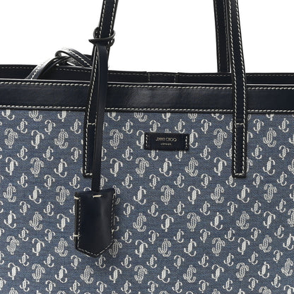 Jimmy Choo Denim Calfskin JC Monogram Nine2Five East West Tote Denim 7 of 9