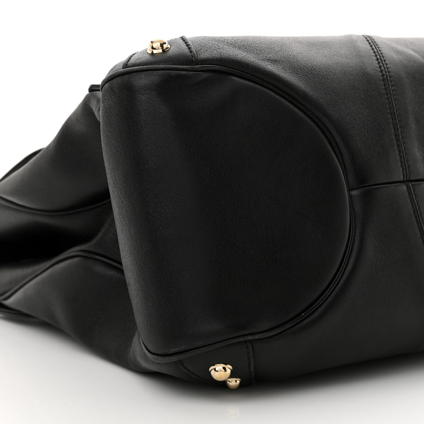 Grained Calfskin Large Horsebit Chain Flap Bag Black