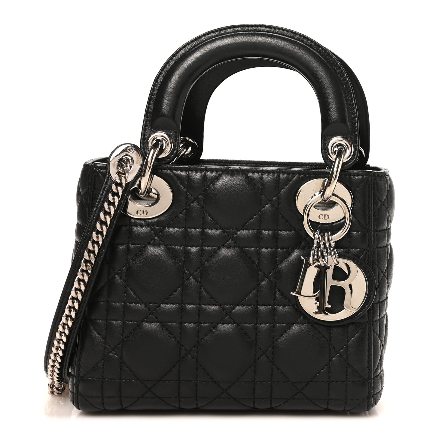 Lambskin Cannage Mini Lady Dior Black