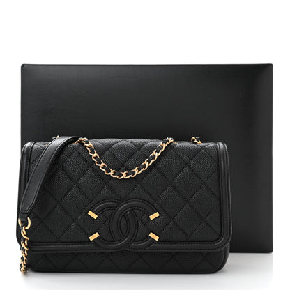 Chanel Caviar Quilted Small CC Filigree Flap Black 11 of 11