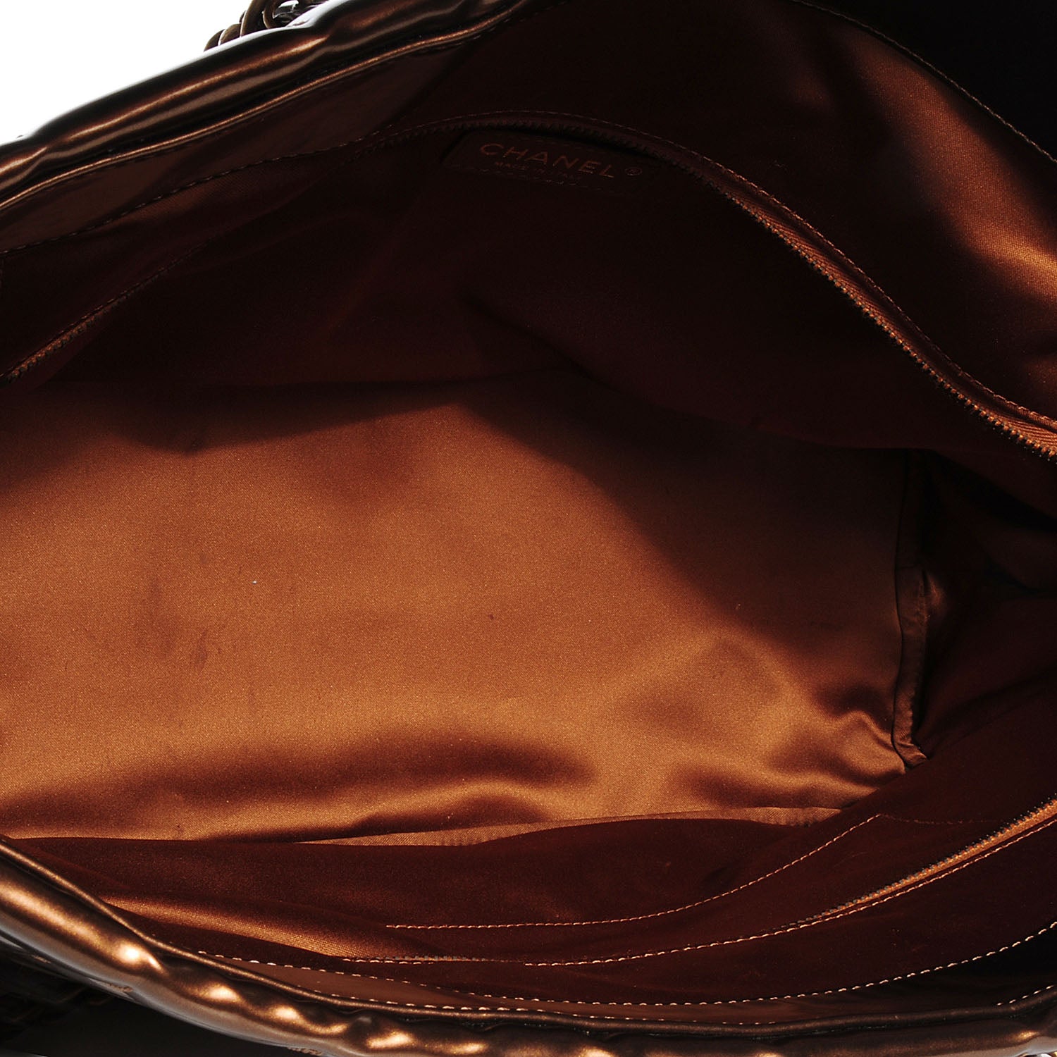 Chanel Vinyl Quilted Large Frozen Tote Bronze 5 of 7