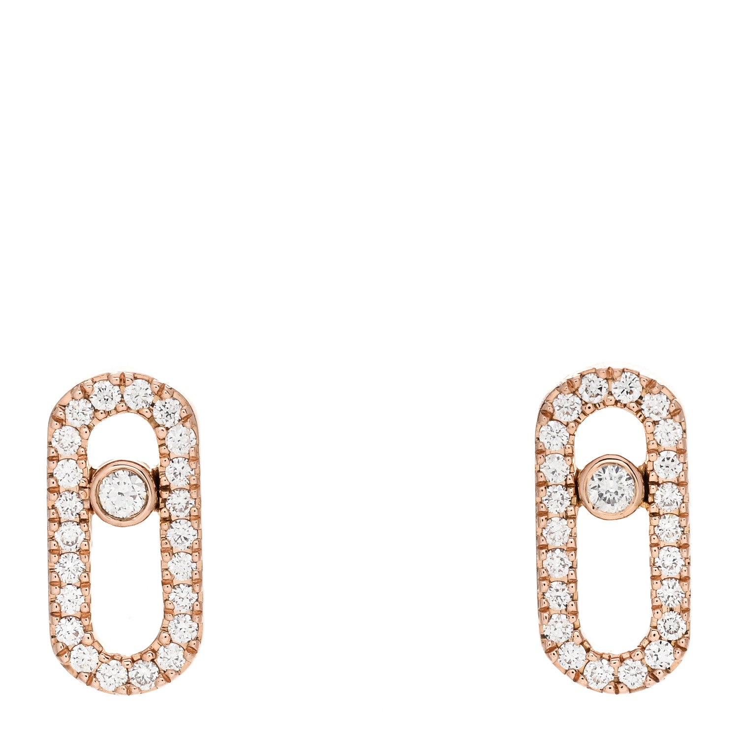 Messika 18K Rose Gold Diamond Move Uno Earrings 1 of 7