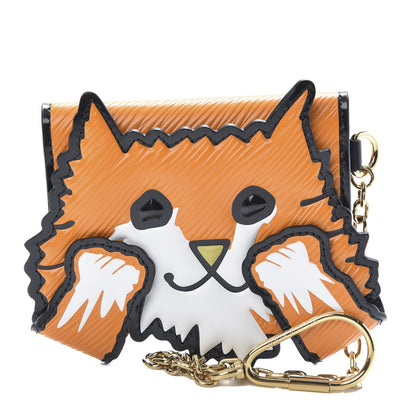 Louis Vuitton Epi Calfskin Grace Catogram Cat Card Holder Orange 1 of 8