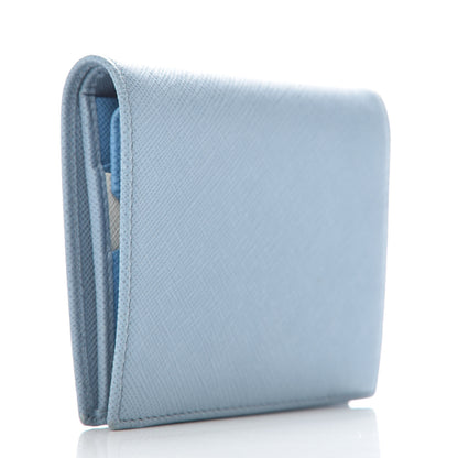 Prada Saffiano Metal Bi-Fold Wallet Astrale Mare 3 of 7