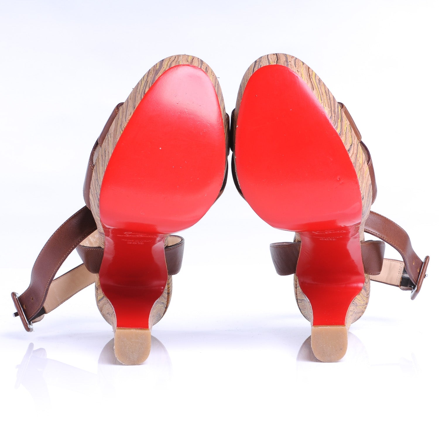Christian Louboutin Leather Glory 140 Platform Sandals 36.5 Brown 5 of 7