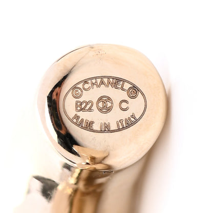 Chanel Metal Large CC Earrings Light Gold 4 of 4